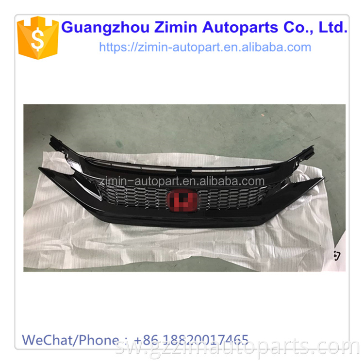 Black ABS Plastiki Refit Front Kulinda Middle Grille kwa Civic 2016